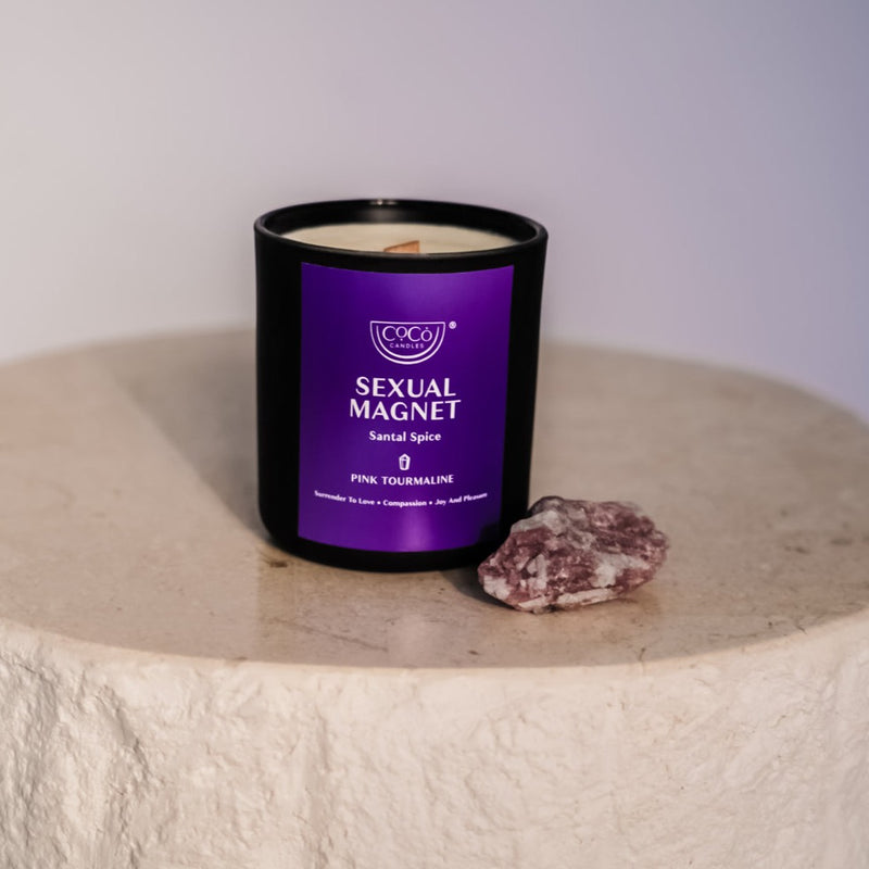 Sexual Magnet Candle + Pink Tourmaline Crystal