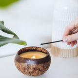 Clear Quartz Crystal Coconut Candle (Balance)