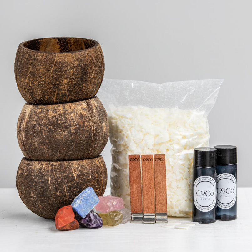 Crystal Candle Making Kit - Starter DIY Kit With Soy Wax & 60ml Scent
