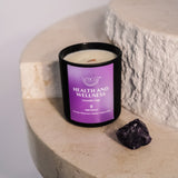 Health & Wellness Candle + Amethyst Crystal