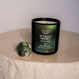 Attract Money Candle + Green Adventurine Crystal