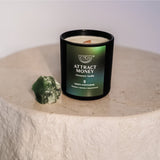 Attract Money Candle + Green Adventurine Crystal