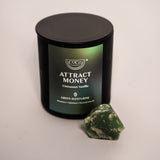 Attract Money Candle + Green Adventurine Crystal