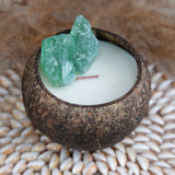 Green Flourite Crystal Coconut Candle (Mental clarity)