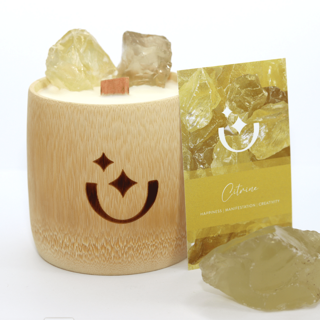 Crystal Infused Bamboo Candles