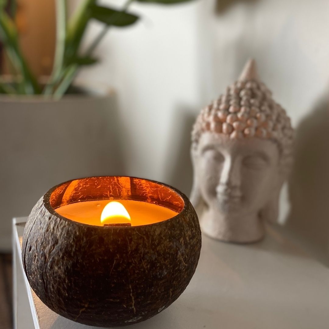 Howlite Crystal Coconut Candle (Calm)