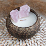 Rose Quartz Crystal Coconut Candle (Self-love)