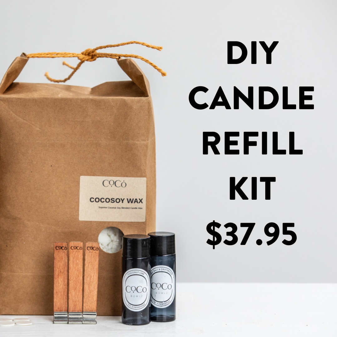 Refill Candle Making Kit - Coco Soy Wax Blend & 60ml Fragrance